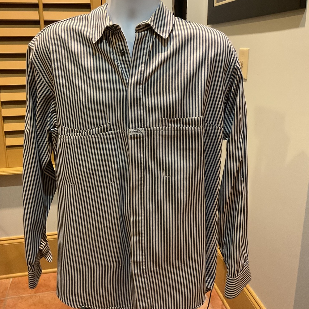 Marithe Francois Girbaud Black and White Striped Shirt